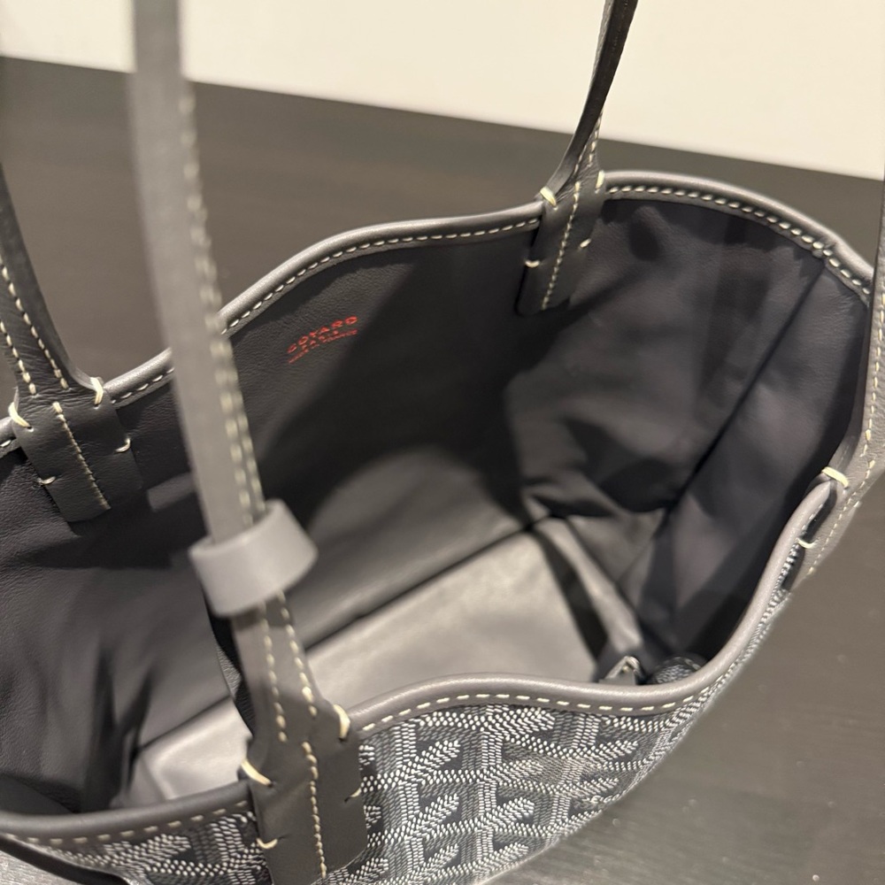 GOYARD Mini Anjou Coated Canvas and Leather Tote Bag - Picture 10 of 13
